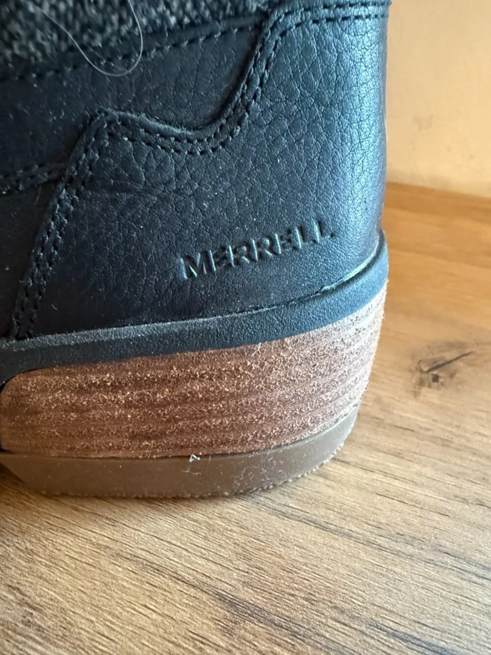 Merrell Haven Mid Lace Waterproof Boots with Textured Wool Panels - Size 10USA